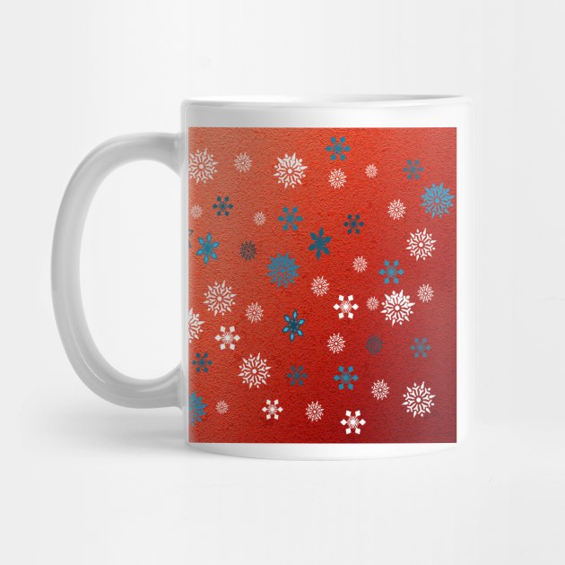 Snowflakes Red Christmas by justrachna